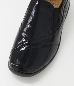 Java Xf Black Patent Leather Flat Shoes