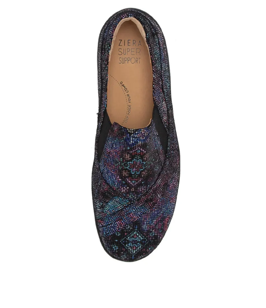 Java Xf Blue Multi Leather Flat Shoes