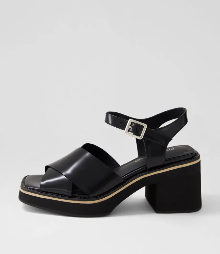 Jemi Black Box Leather Sandals