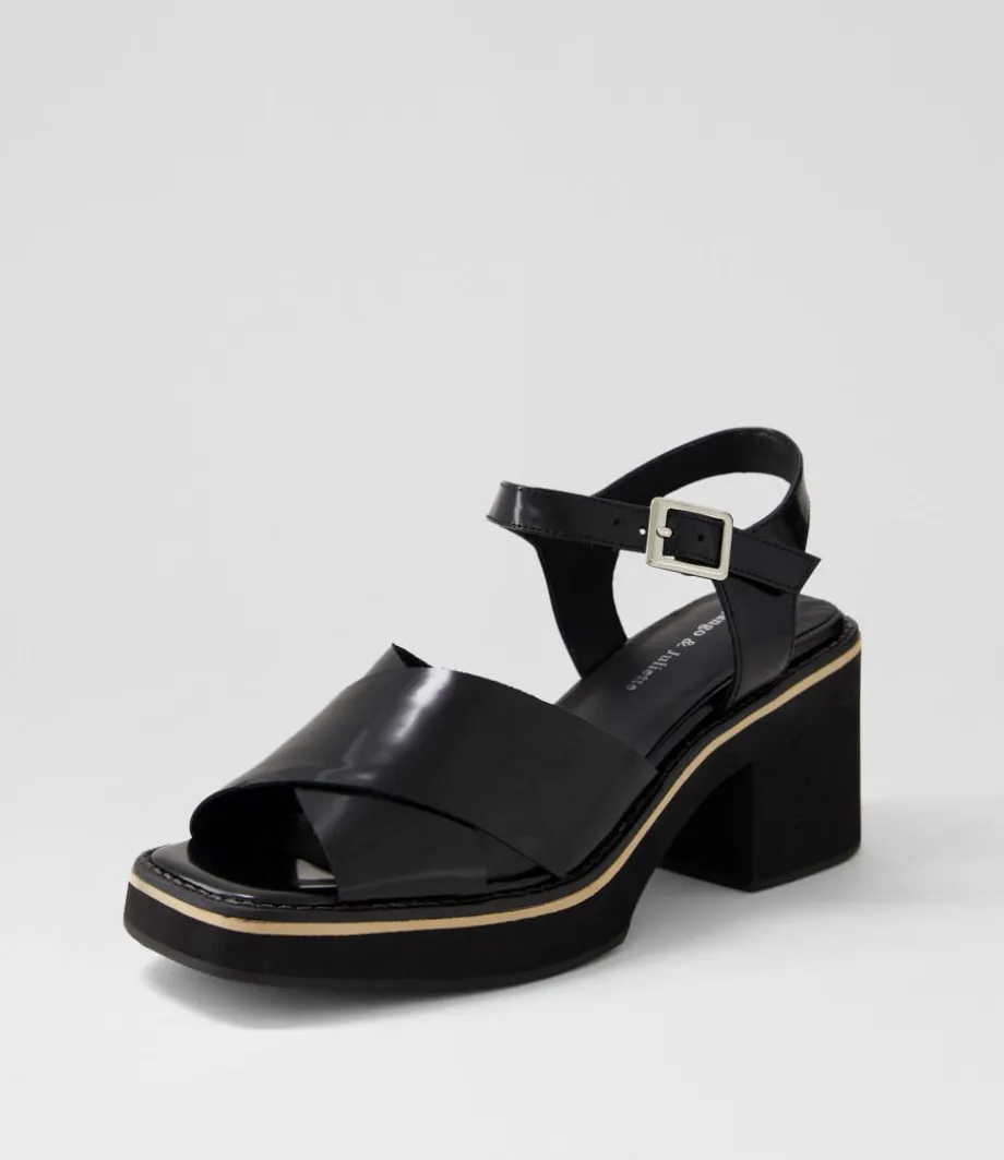Jemi Black Box Leather Sandals