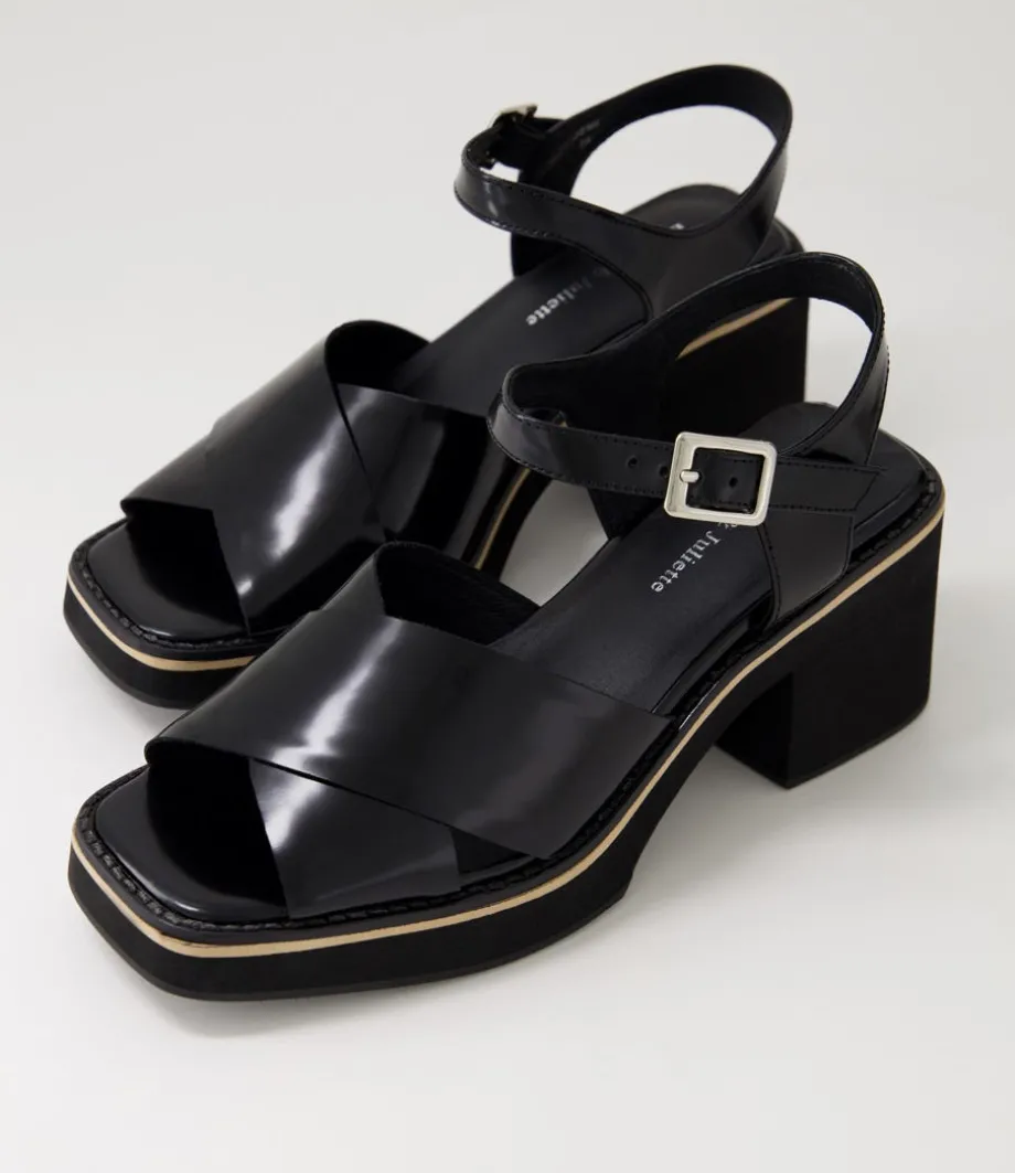 Jemi Black Box Leather Sandals