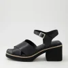 Jemi Black Leather Sandals
