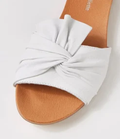 Jimeta White Leather Sandals