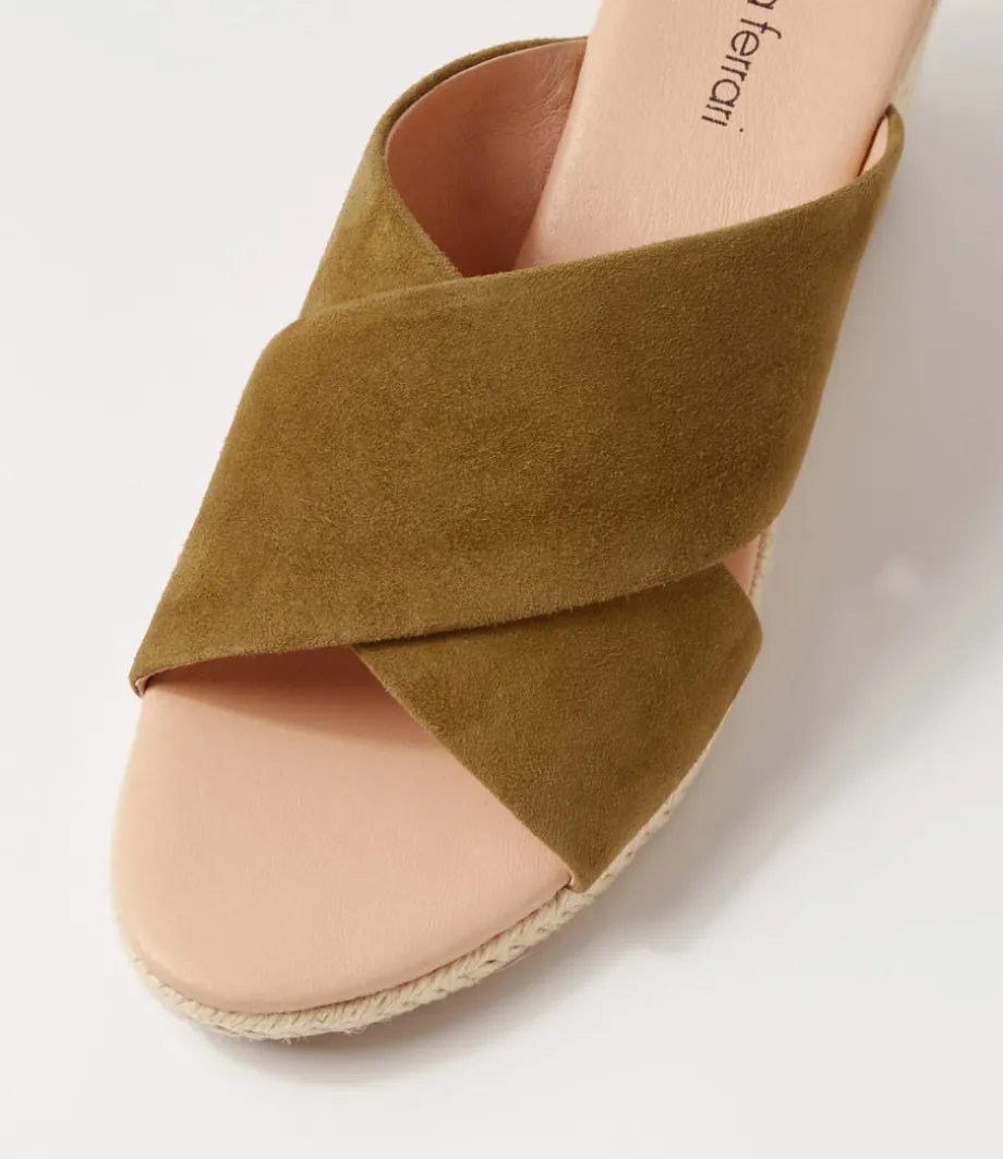 Jinna Khaki Suede Sandals
