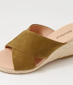 Jinna Khaki Suede Sandals