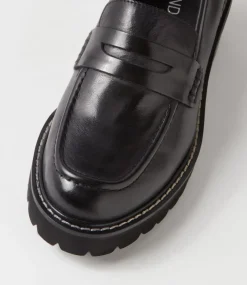 Jinnah Black Leather Heels