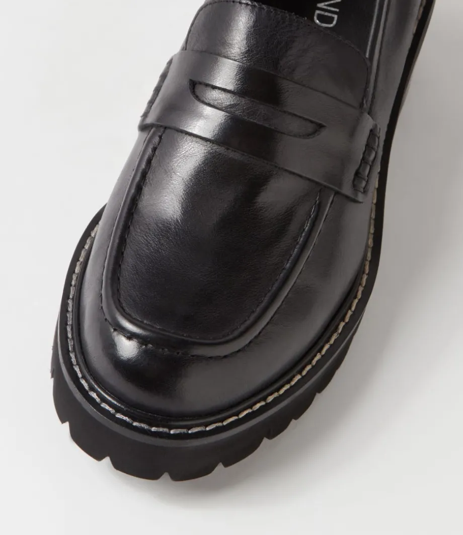 Jinnah Black Leather Heels