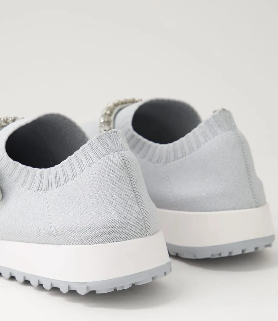 Jolo Misty Silver Trim Fabric Sneakers