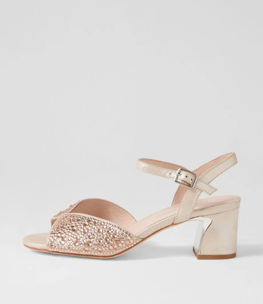 Juba Nude Shimmer Nude Leather Jewels Sandals