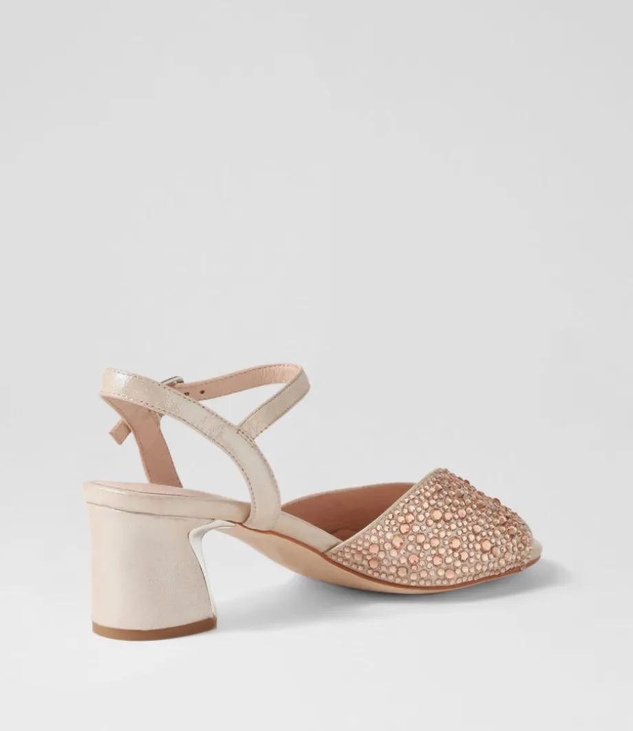 Juba Nude Shimmer Nude Leather Jewels Sandals