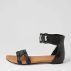 Jubu Black Leather Sandals