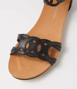 Jubu Black Leather Sandals