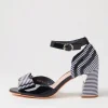 Kadmiel Navy Stripe Patent Leather Sandals