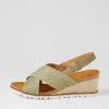 Kaeme W Khaki Weave Leather Sandals