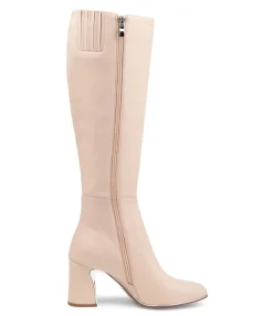 Kalen Nude Leather Knee High Boots