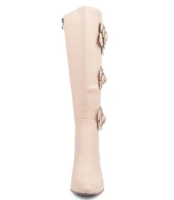 Kalen Nude Leather Knee High Boots