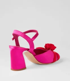 Kalice Hot Pink Red Satin Sandals