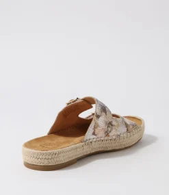 Kapila W Natural Multi Leather Sandals