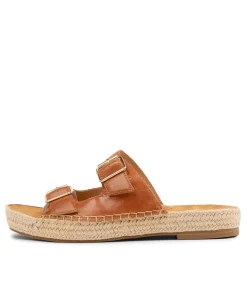 Kapila W Tan Leather Sandals