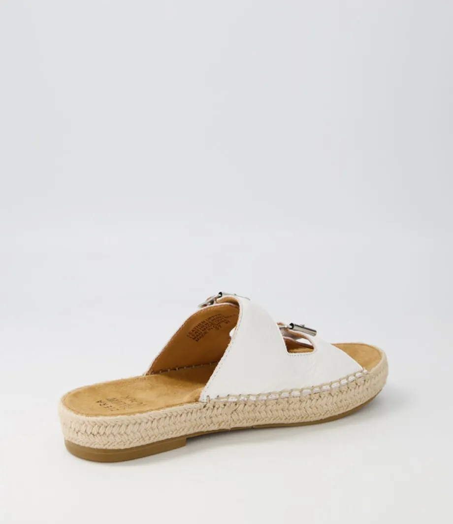 Kapila W White Leather Espadrilles