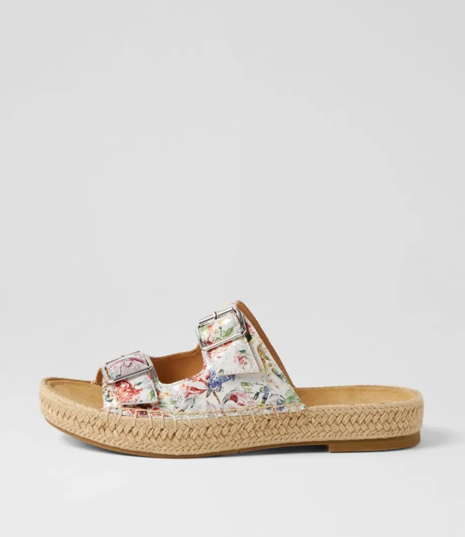 Kapila W Wild Flower Leather Espadrilles