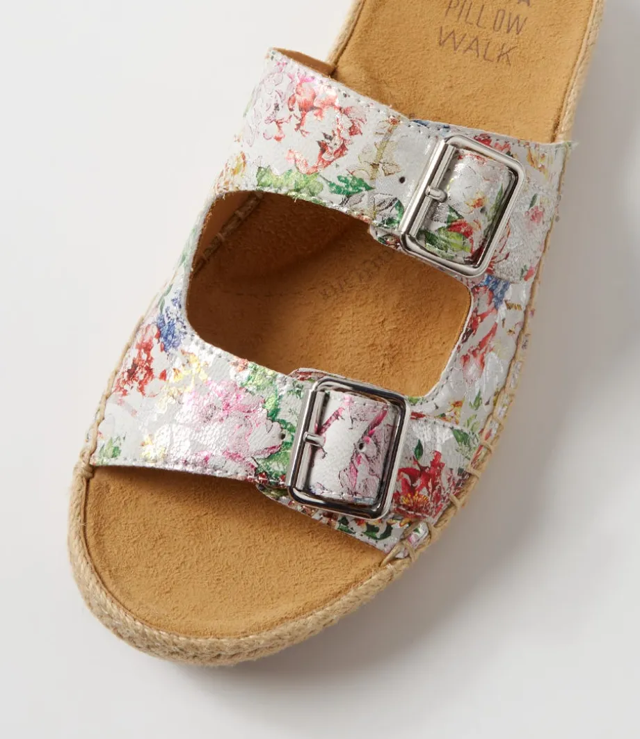 Kapila W Wild Flower Leather Espadrilles