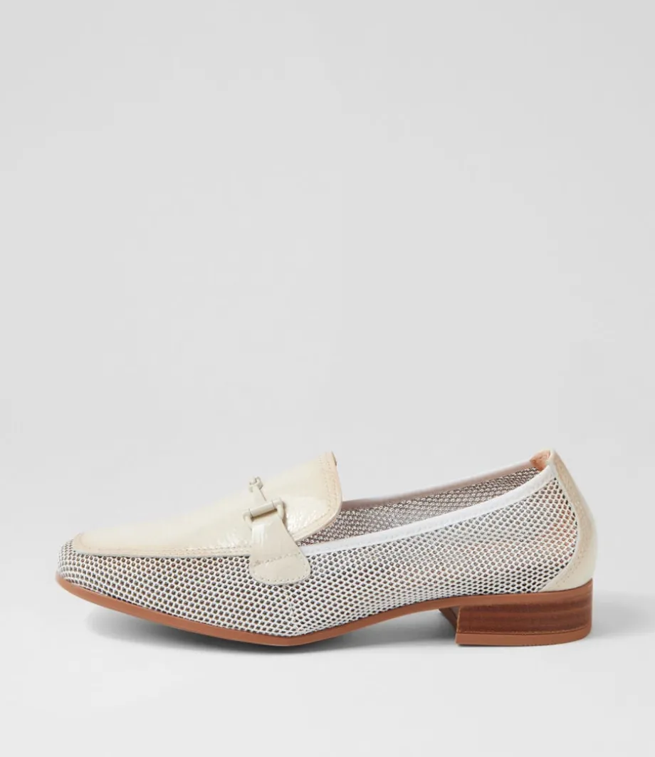 Kenia 62 White Panna Mesh Leather Loafers