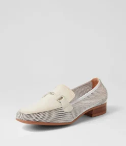 Kenia 62 White Panna Mesh Leather Loafers
