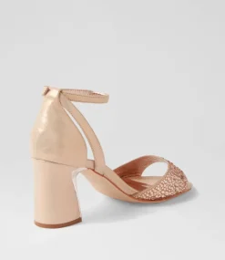 Kitta Rose Gold Shimmer Jewels Leather Sandals