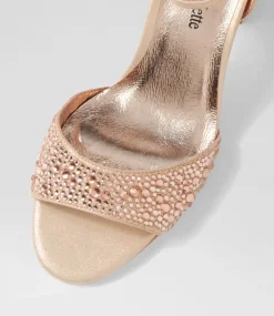 Kitta Rose Gold Shimmer Jewels Leather Sandals