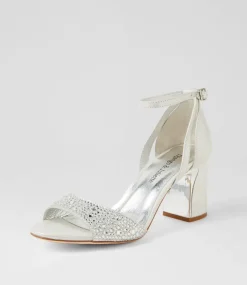 Kitta Silver Shimmer Leather Jewels Sandals