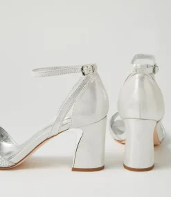 Kitta Silver Shimmer Leather Jewels Sandals