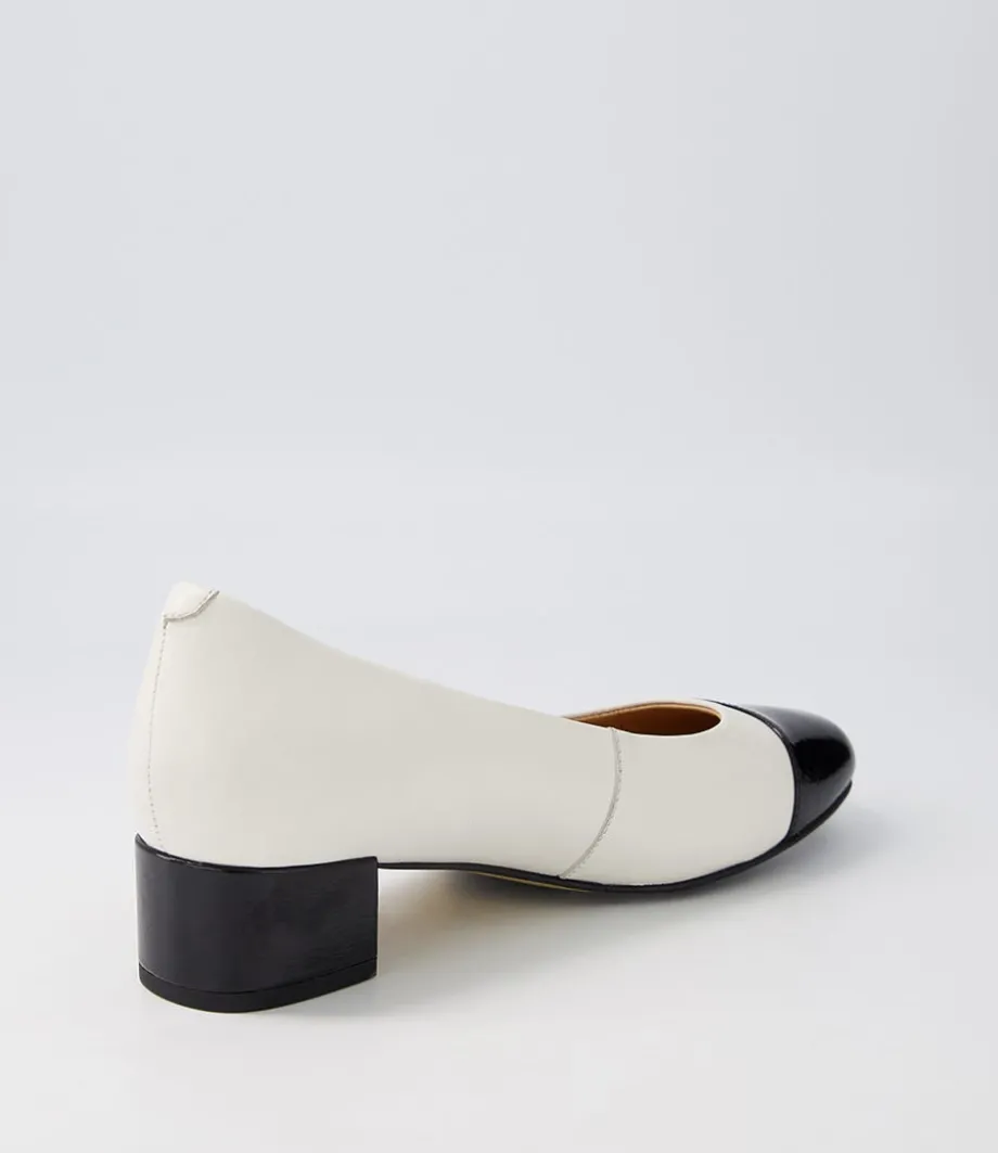 Knelis W Black Ivory Patent Leather Heels