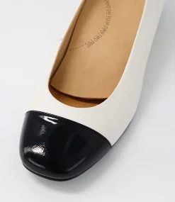 Knelis W Black Ivory Patent Leather Heels