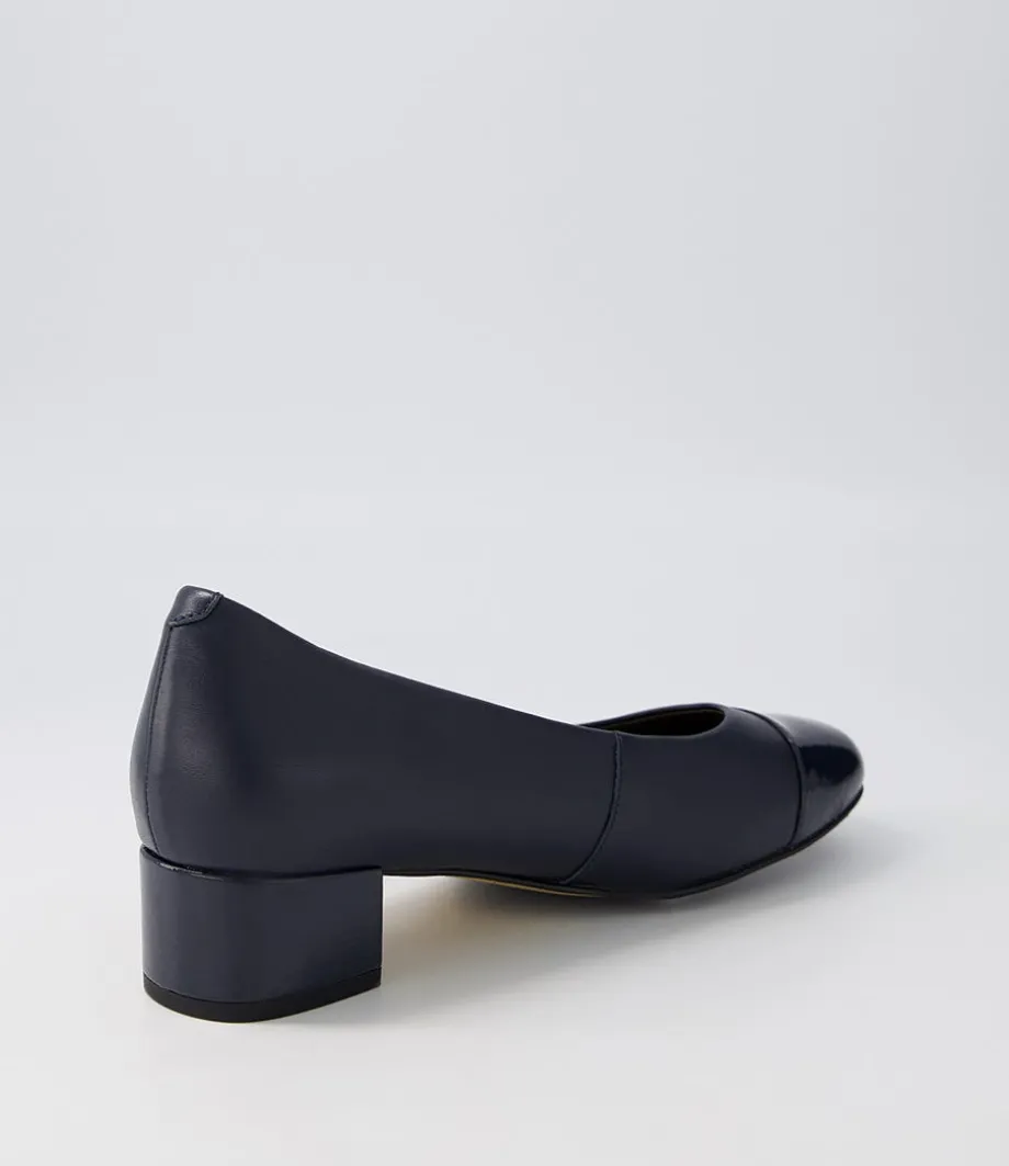 Knelis W Navy Patent Leather Heels