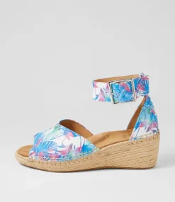Koen Xw Blue Palms Leather Espadrilles