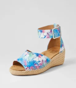 Koen Xw Blue Palms Leather Espadrilles