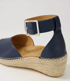 Koen Xw Navy Leather Espadrilles