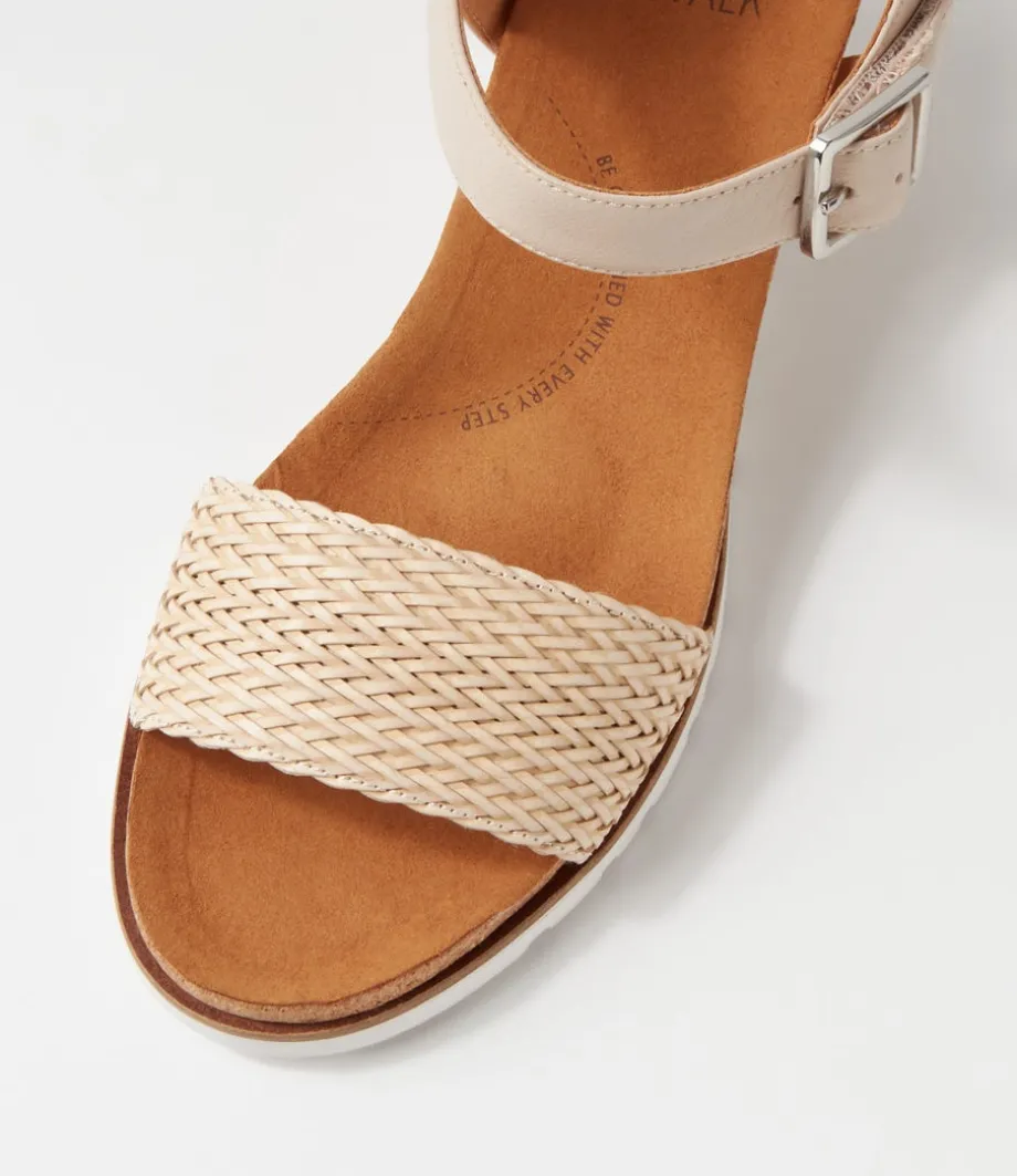 Konyise W Nude Weave Leather Sandals