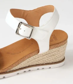 Konyise W White Weave Leather Sandals