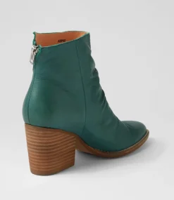 Kopke Dark Emerald Leather Ankle Boots