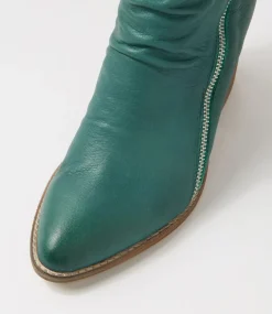 Kopke Dark Emerald Leather Ankle Boots