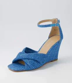 Kotio Blue Syn Raffia Espadrilles