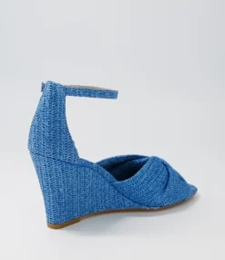 Kotio Blue Syn Raffia Espadrilles