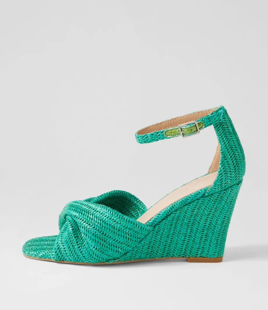 Kotio Emerald Synthetic Raffia Espadrilles