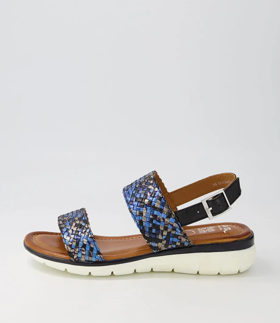 Kreta 02 Navy Multi Leather Sandals