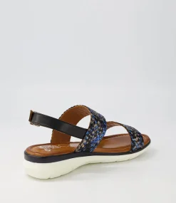 Kreta 02 Navy Multi Leather Sandals