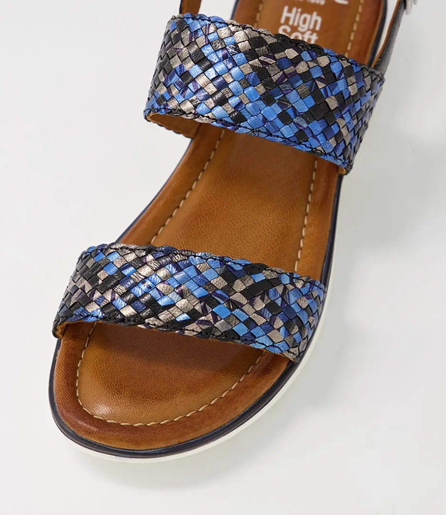 Kreta 02 Navy Multi Leather Sandals