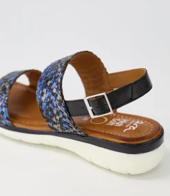 Kreta 02 Navy Multi Leather Sandals