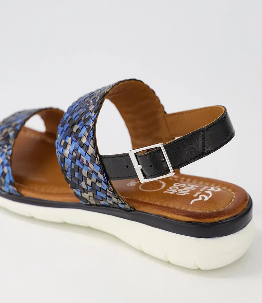 Kreta 02 Navy Multi Leather Sandals
